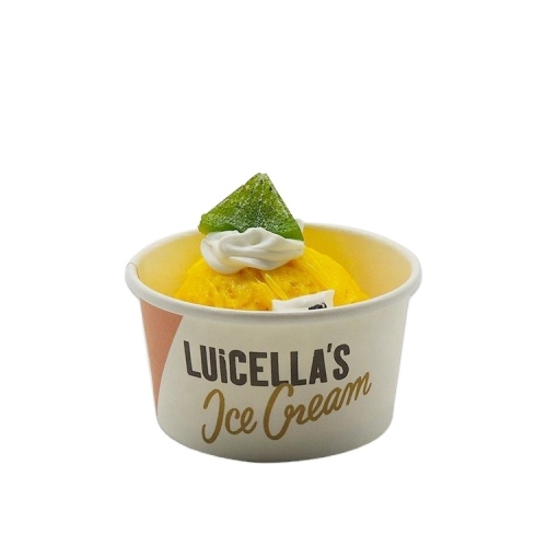 Tasses de crème glacée en papier Luxsury jetables enduites de PE double personnalisées