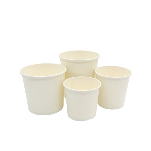 Vente en gros de tasses à soupe en papier jetables blanches de 12 oz à emporter