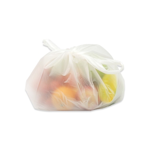 Sacs à ordures organiques de logo fait sur commande sacs biodégradables de fécule de mas avec des poignées