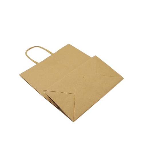 Sac en papier personnalisé shopping marron emballage sac en papier kraft à poignée plate
