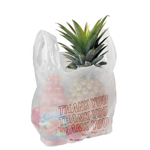 vente en gros sacs en plastique de t-shirt biodégradables pour les achats de déchets