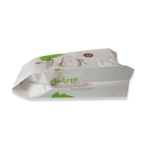 Le logo écologique d'emballage alimentaire a imprimé des sacs à pain en papier avant clairs