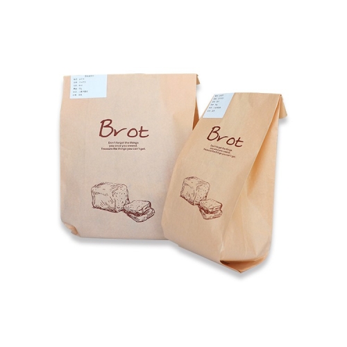 Emballage de logo personnalisé Sac à pain en papier kraft blanc bon marché